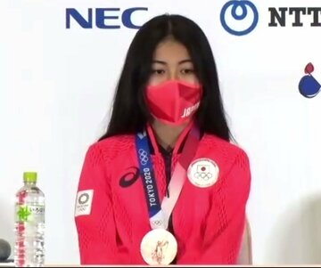  オンライン会見を行った中山楓奈