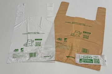 レジ袋やおしぼりに登場するファミッペ（ファミリーマート提供）
