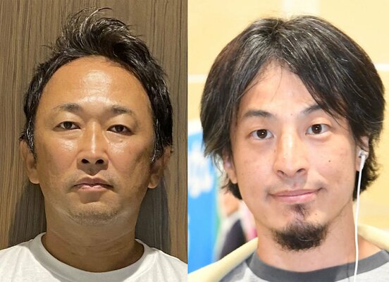 左からガーシー、ひろゆき氏(東スポWeb)