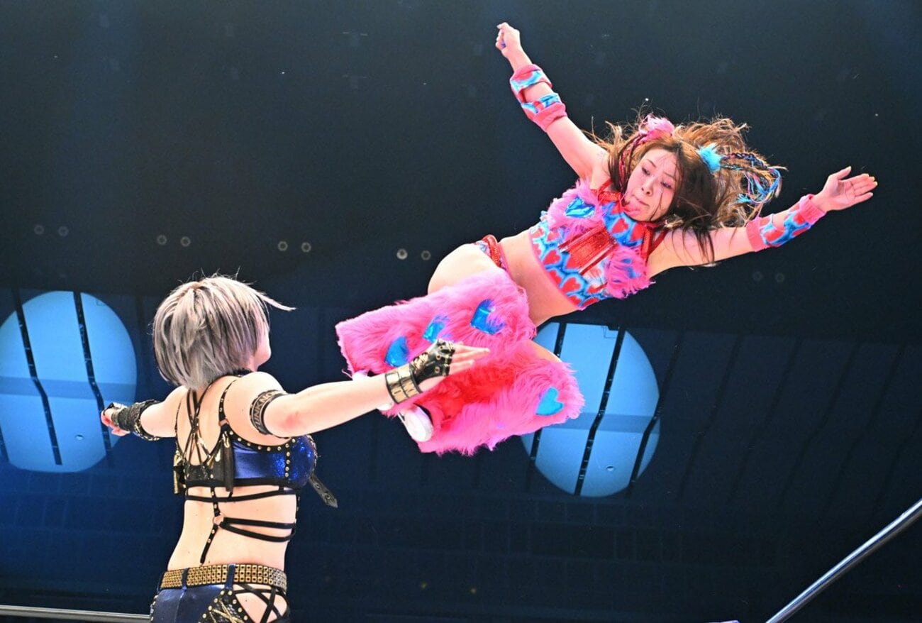 安納サオリにミサイルキックを放つフワちゃん