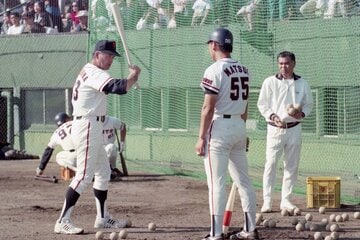 松井秀喜に打撃指導する長嶋茂雄監督（１９９３年秋季キャンプ）