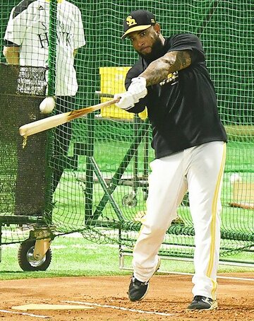  フリー打撃で快音を響かせたバレンティン