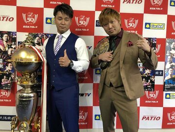  ３冠戦へ意気込みを語った青柳（左）と宮原（東スポWeb）
