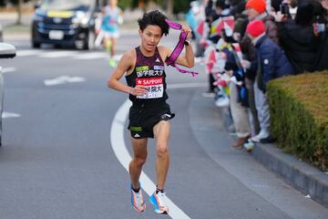 往路１区で区間新を樹立した国学院大・青木瑠郁（代表撮影）
