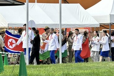 アジア大会に参加する北朝鮮選手団
