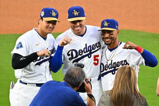 (左から)大谷、フリーマン、ベッツ