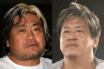 欠場が決まった諏訪魔（左）と代替選手の宮本裕向