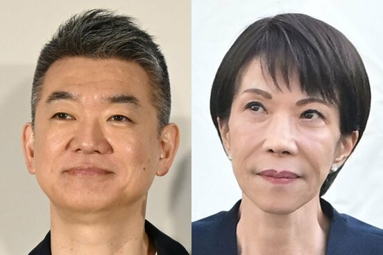 橋下徹氏(左)と高市首相