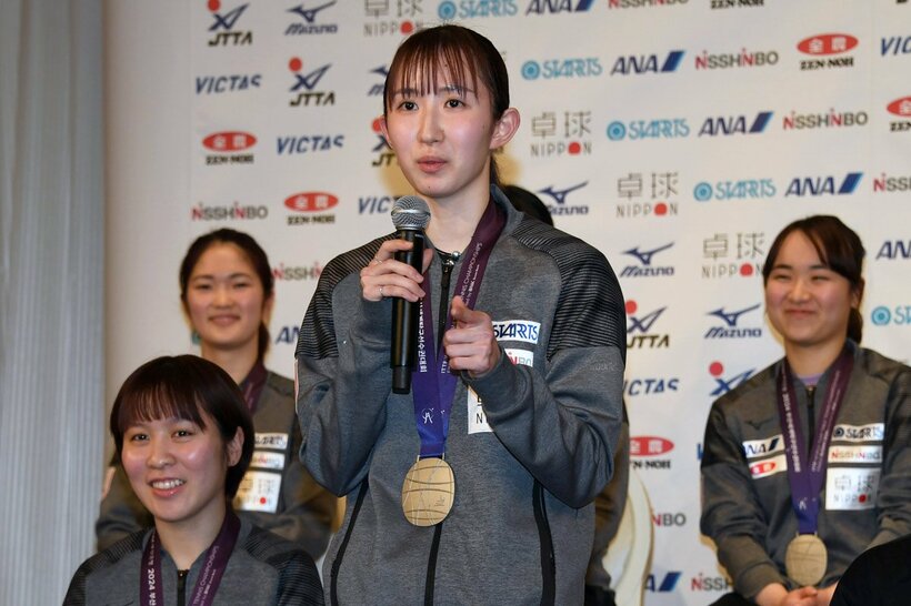 世界選手権の決勝戦を振り返った早田ひな