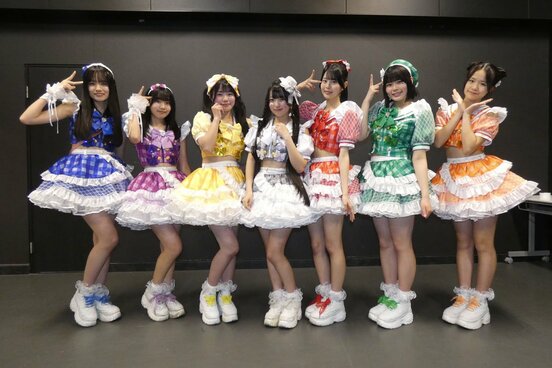 ２回目のワンマンを成功させたチキータ。左から恵福かほ、七咲凜音、星宮光来、宮一める、楠文寧、りんく、恵福いろは