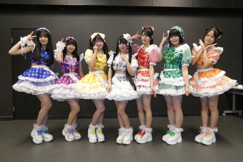 ２回目のワンマンを成功させたチキータ。左から恵福かほ、七咲凜音、星宮光来、宮一める、楠文寧、りんく、恵福いろは