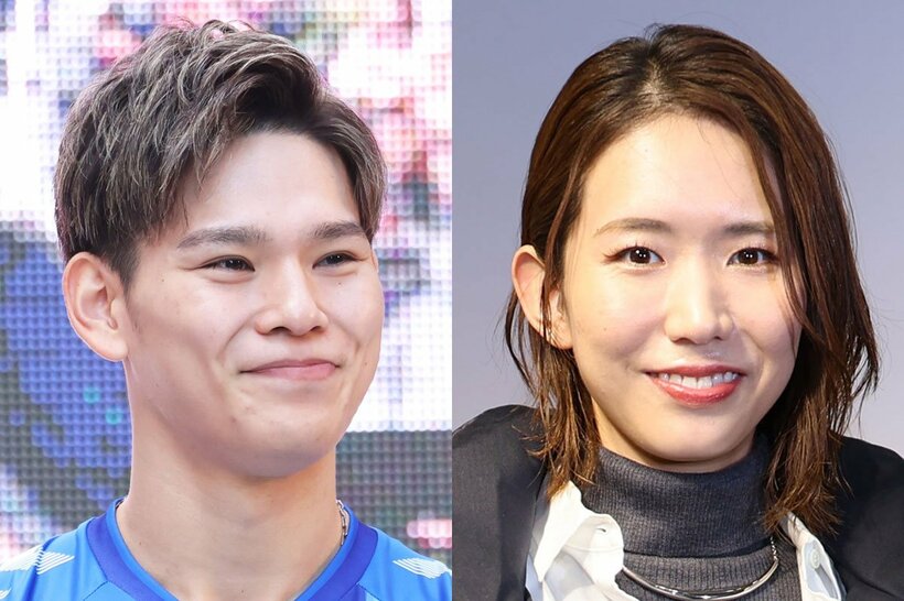 西田有志(左)と古賀紗理那さん