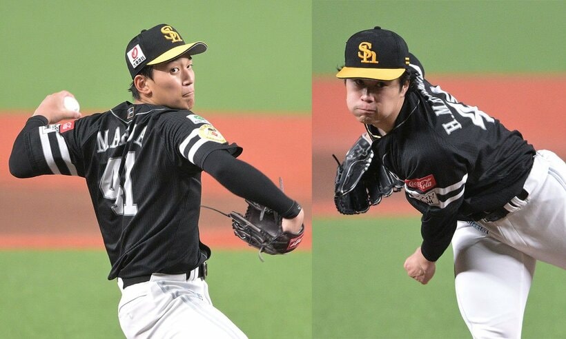 前田悠伍（左）と松本晴