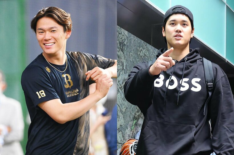来年はともにドジャースで戦う山本由伸(左)と大谷翔平