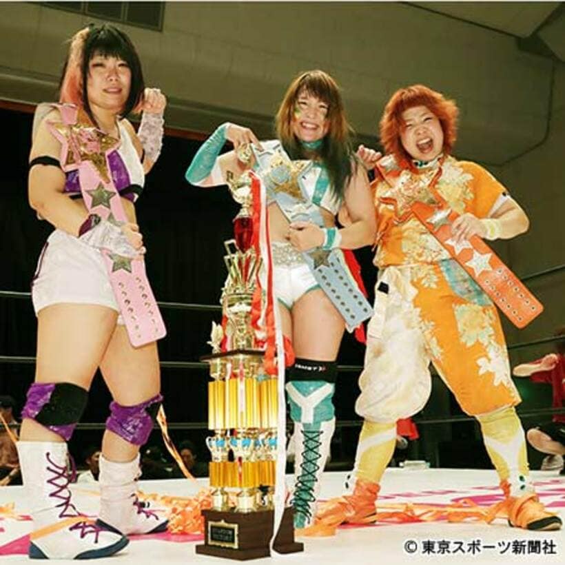  新王者となった（左）から刀羅、叫女、米山