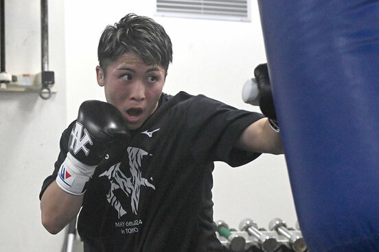 公開練習を行った井上尚弥