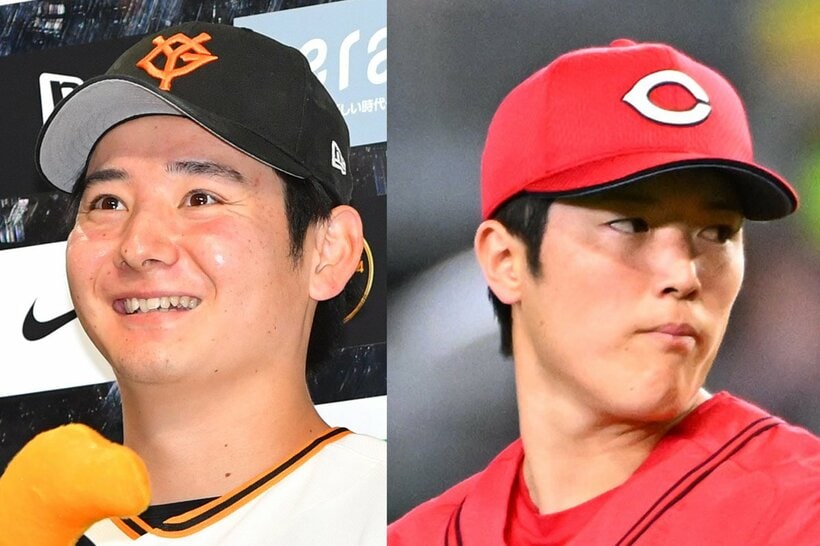 竹丸和幸（左）と森下暢仁