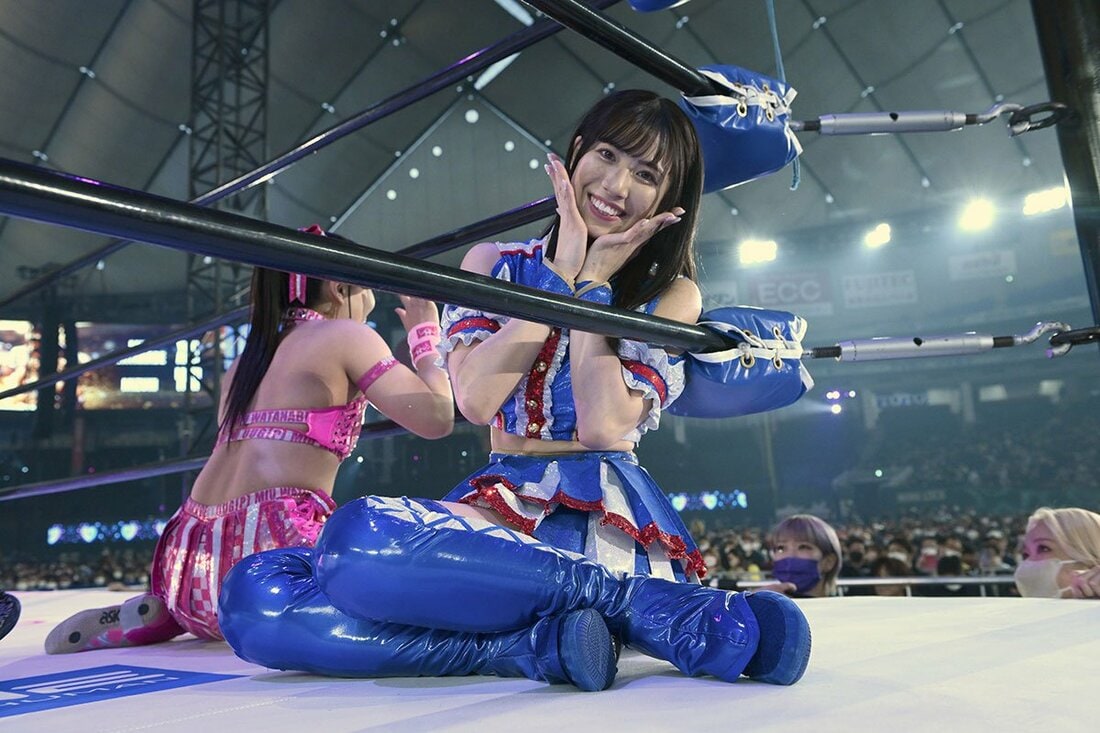 武藤敬司の引退興行で、東京ドームでの試合を経験している荒井優希(2023年)