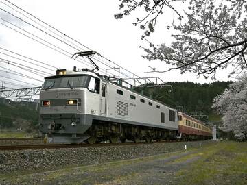  “銀ガマ”にけん引される国鉄色車両という、鉄道ファンには奇跡のシーン