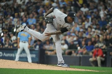 ヤンキース在籍時のアロルディス・チャップマン（ロイター＝USA　TODAY　Sports)