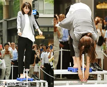  “柔軟性”を披露した加藤綾子