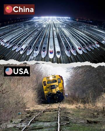 在米中国大使館が投稿した米中比較画像（在米中国大使館のフェイスブックから）