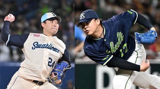 監督選抜で選出されたヤクルト・星知弥(左)と清水昇