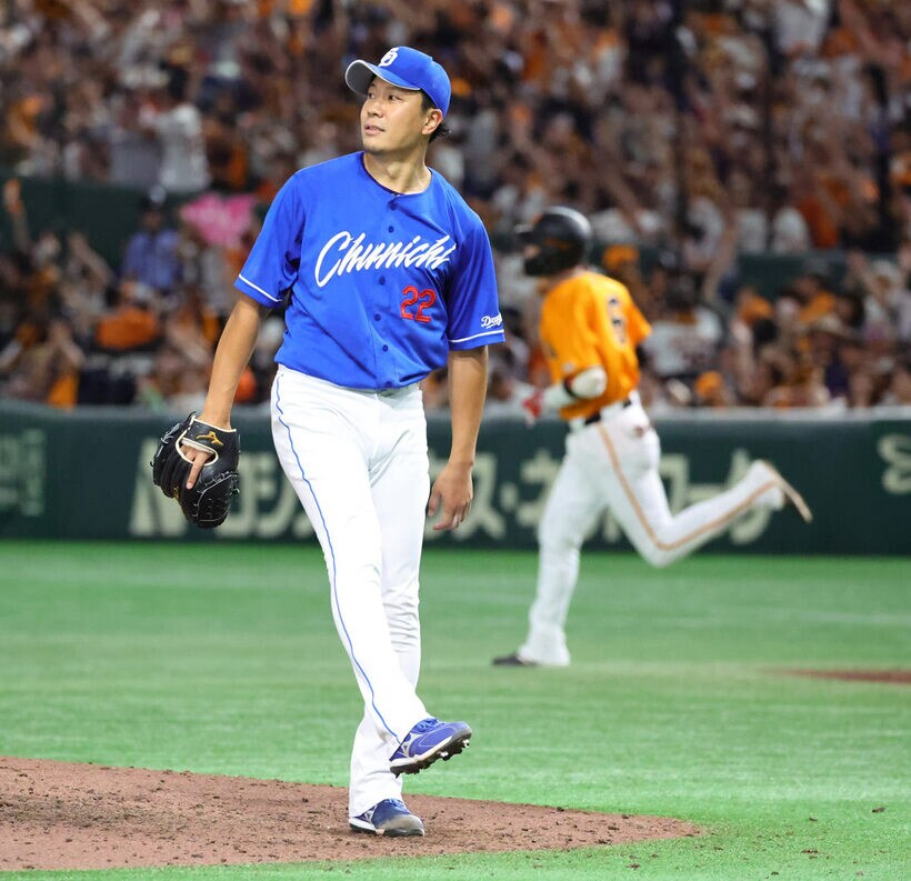 ７回、坂本勇人にホームランを打たれた大野雄大