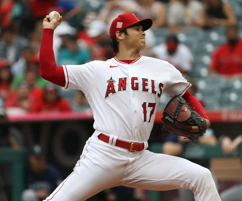  好投した大谷翔平（ロイター＝USA-TODAY-Sports）