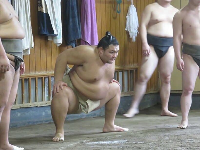  稽古で汗を流す朝乃山（代表撮影）