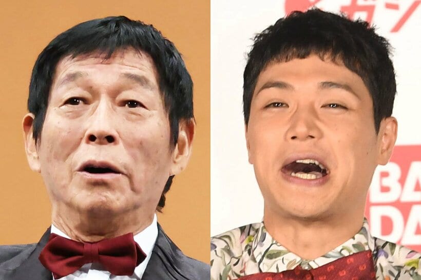 明石家さんま(左)と、先日結婚を発表したもう中学生