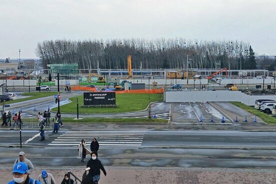 エスコンフィールド近くに建設中のJR新駅