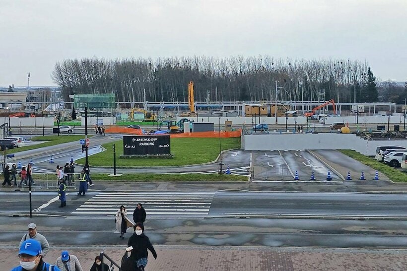 エスコンフィールド近くに建設中のJR新駅