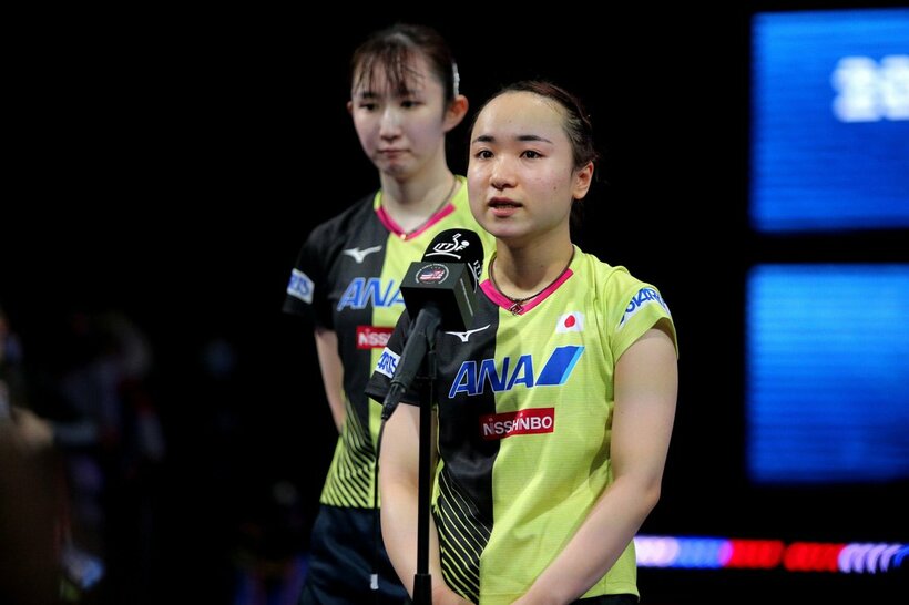  女子ダブルスで惜しくも準Ｖだった伊藤美誠と早田ひな（ロイター）