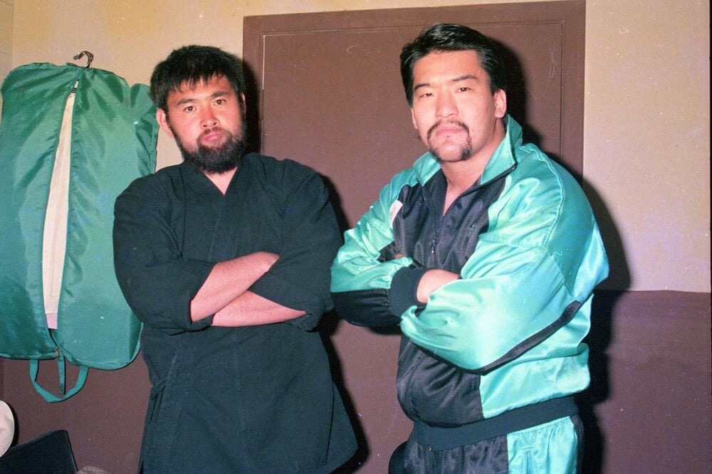 米国遠征中の武藤敬司(左)と蝶野正洋(1988年)