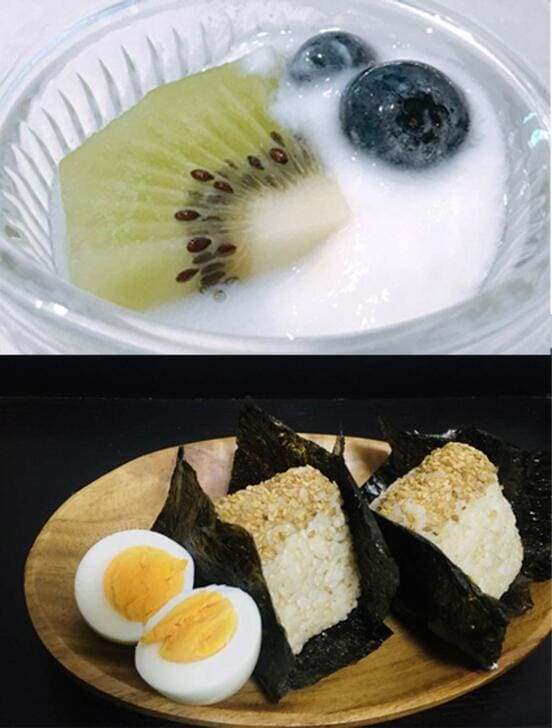 朝はヨーグルト＆フルーツ、昼はおにぎり＆ゆで卵など軽めにしておけば夜はたっぷり飲んで食べられる