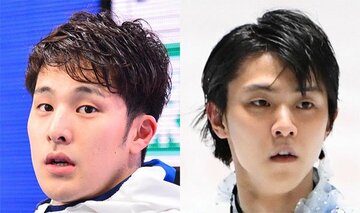  瀬戸大也（左）と羽生結弦