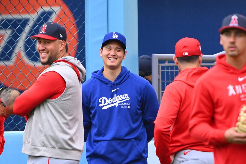 エンゼルスナインと笑顔の大谷