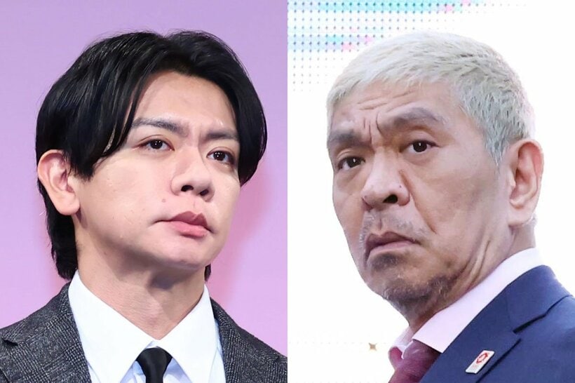 マヂカルラブリーの野田クリスタル(左)と、ダウンタウン・松本人志