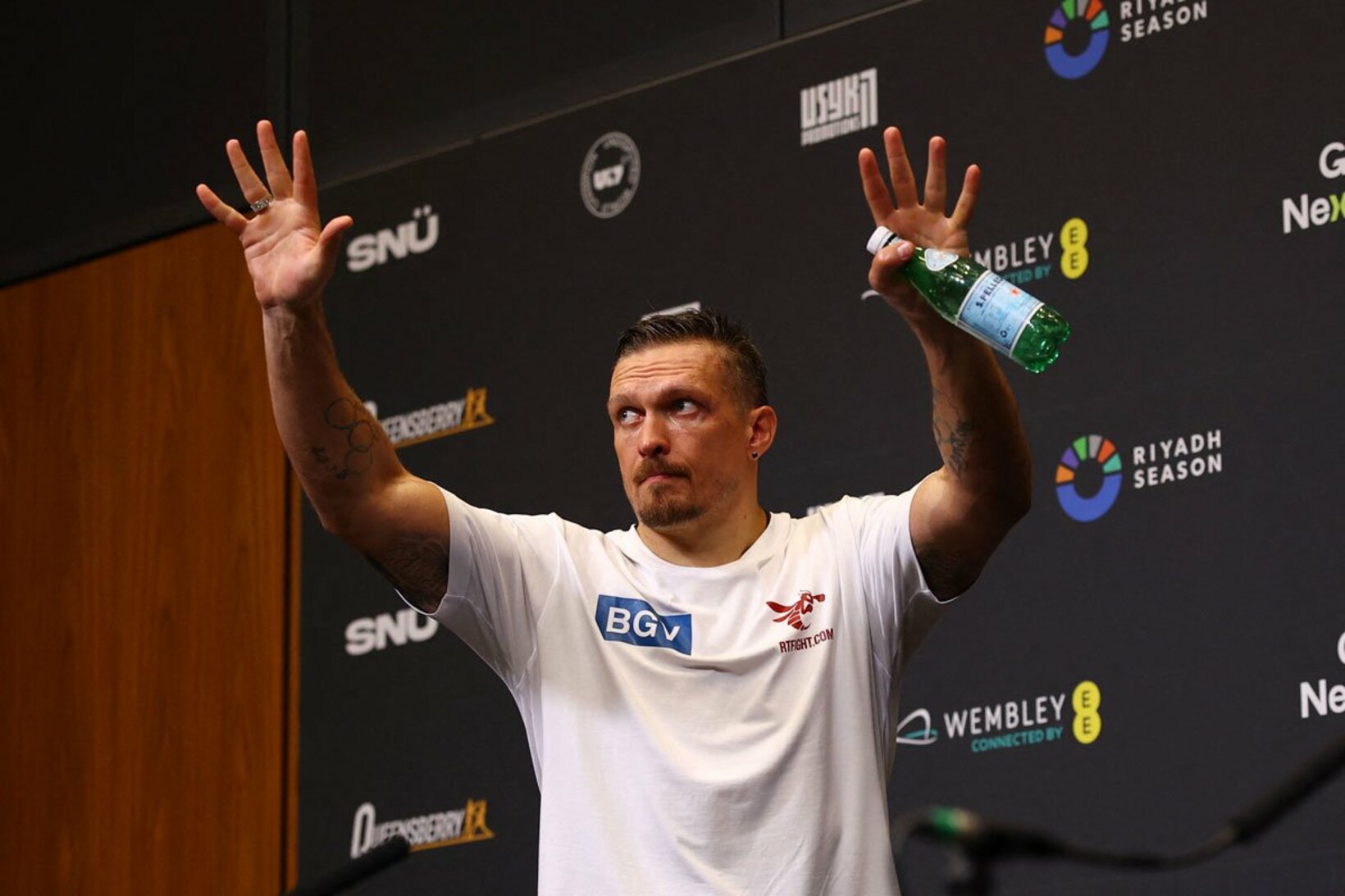 ヘビー級３団体統一王者オレクサンドル・ウシク（ロイター）