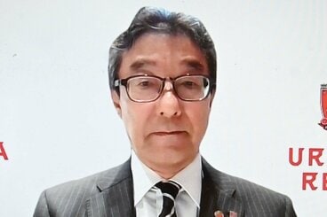 オンライン会見を行ったＪ１浦和の田口誠社長