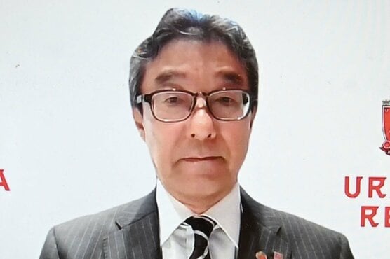 オンライン会見を行ったＪ１浦和の田口誠社長