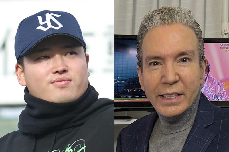 村上宗隆（左）とデーブ・スペクター氏