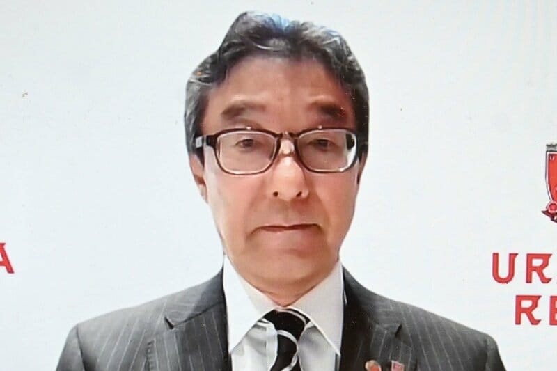 オンライン会見を行ったＪ１浦和の田口誠社長