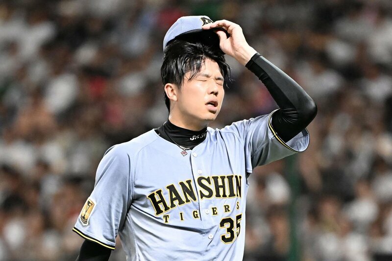 ２回時点で、厳しい表情だった阪神・才木浩人
