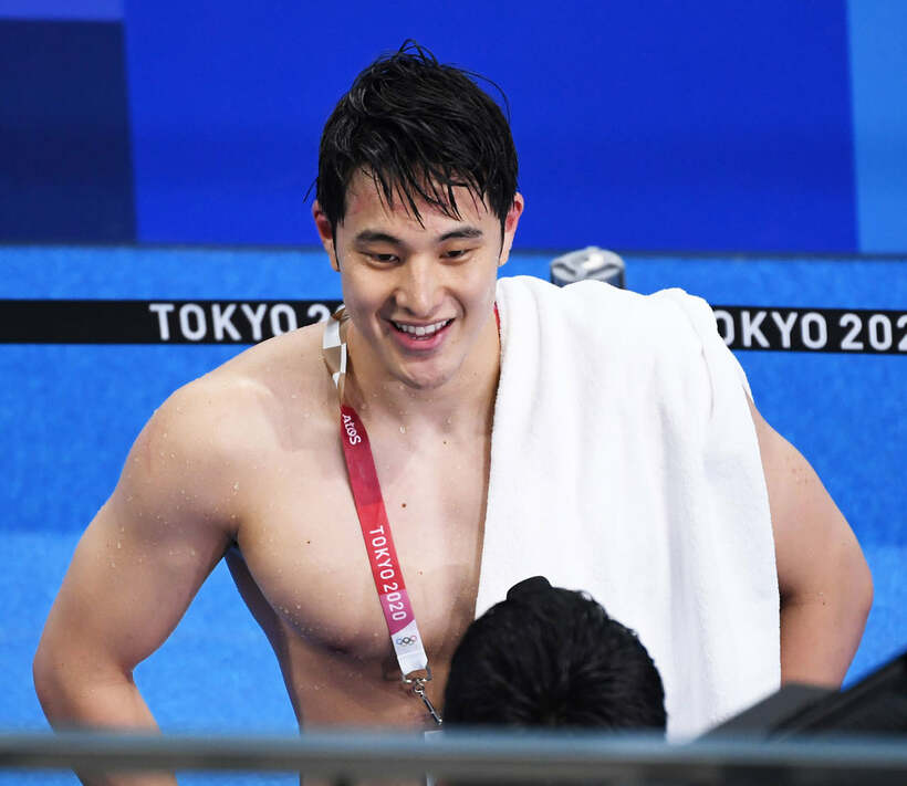  決勝進出で笑顔を見せた瀬戸大也