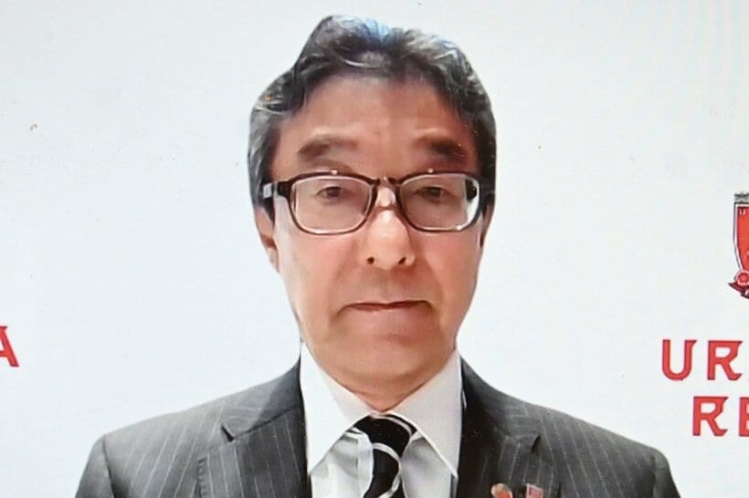 オンライン会見を行ったＪ１浦和の田口誠社長