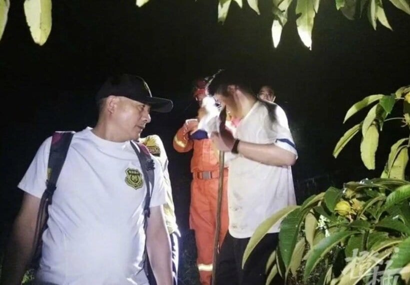 童公尖で遭難した男性（微博から）