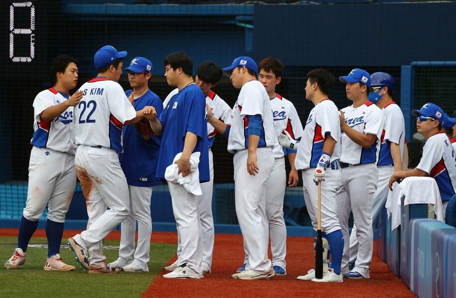  東京五輪では参加６チーム中４位だった野球の韓国代表（ロイター）