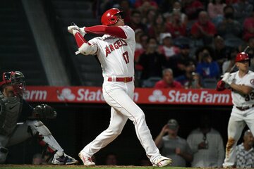 ５回に１２号本塁打を放った大谷（ロイター＝USA　TODAY　Sports)